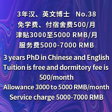 NO38 3-Year PhD in Chinese and English
